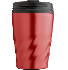 Czerwony kubek termiczny do znakowania logo grawerem laserowym
